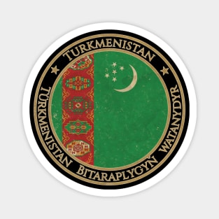 Vintage Turkmenistan Turkmenia Asia Asian Flag Magnet